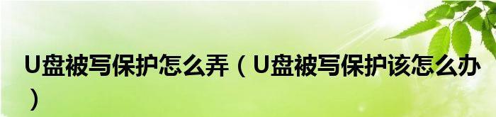 解除U盘写保护的方法及注意事项（教你轻松解决U盘写保护问题，避免数据丢失和错误操作）-第1张图片-数码深度